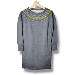 Matilda Jane Sweatshirt Dress XS | Cozy Pullover Mini with Pockets Preppy Floral